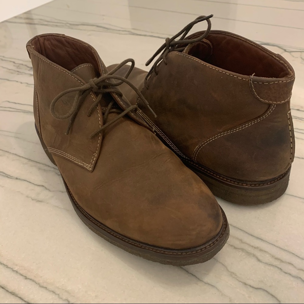 Johnston & Murphy Nubuck Leather  Low Tie Boots - Picture 2 of 14